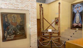 Stop 2. Old Scaffolding for descent of the Virgin from the pedestal in the sanctuary image